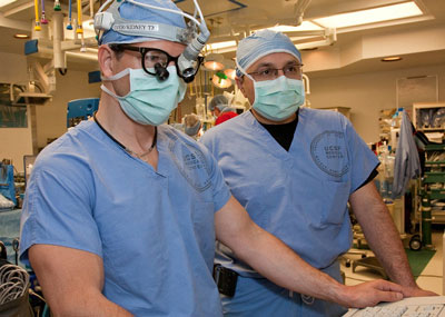 UCSF neurosurgeon Christopher Ames, MD, left, and orthopedic surgeon Vedat ...