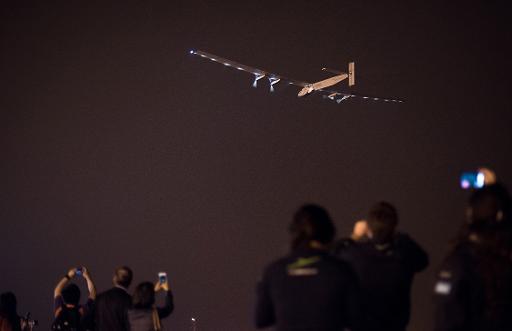 airplane taking off at night