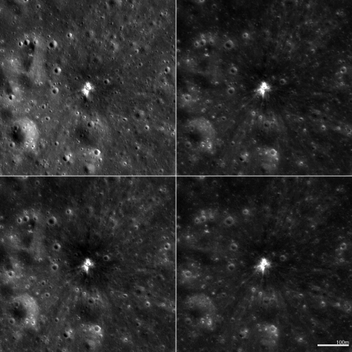 Bright Crater Rays and Boulders  Lunar Reconnaissance Orbiter Camera