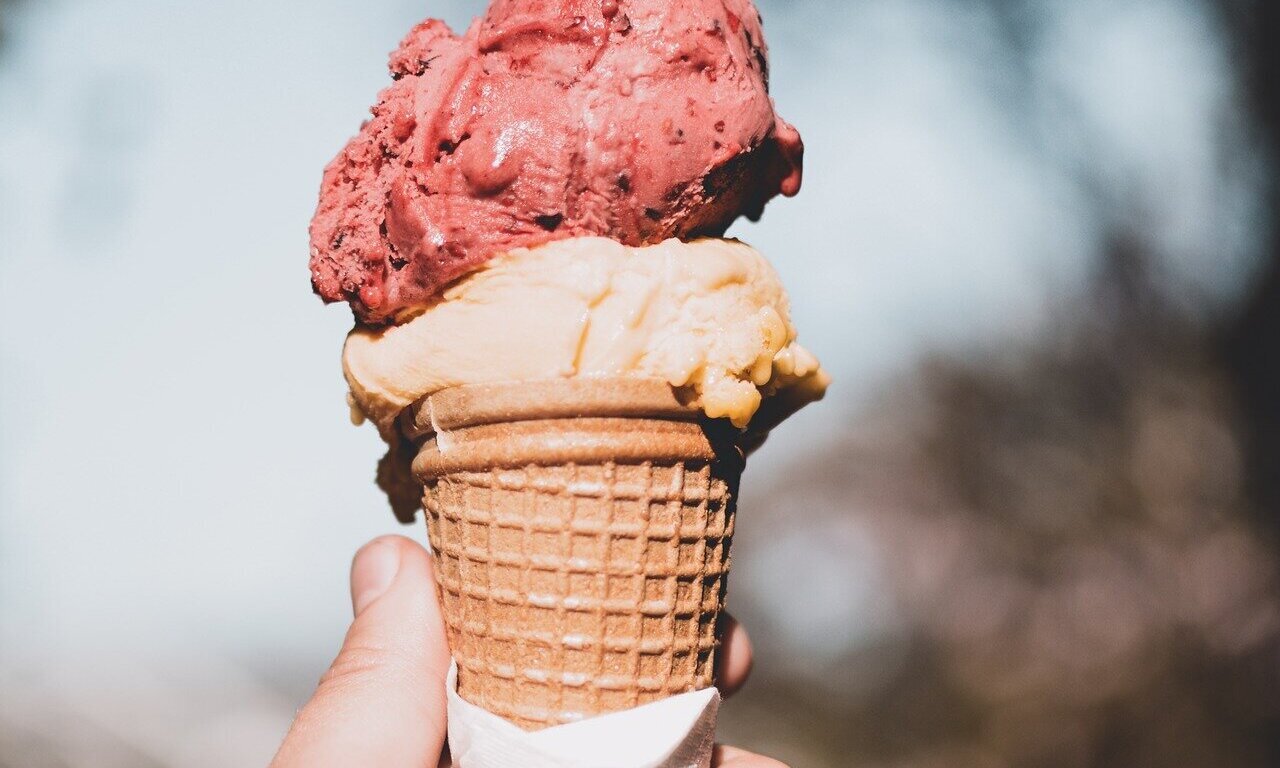 Freeze-dried strawberries and ice cream make for a very stable relationship