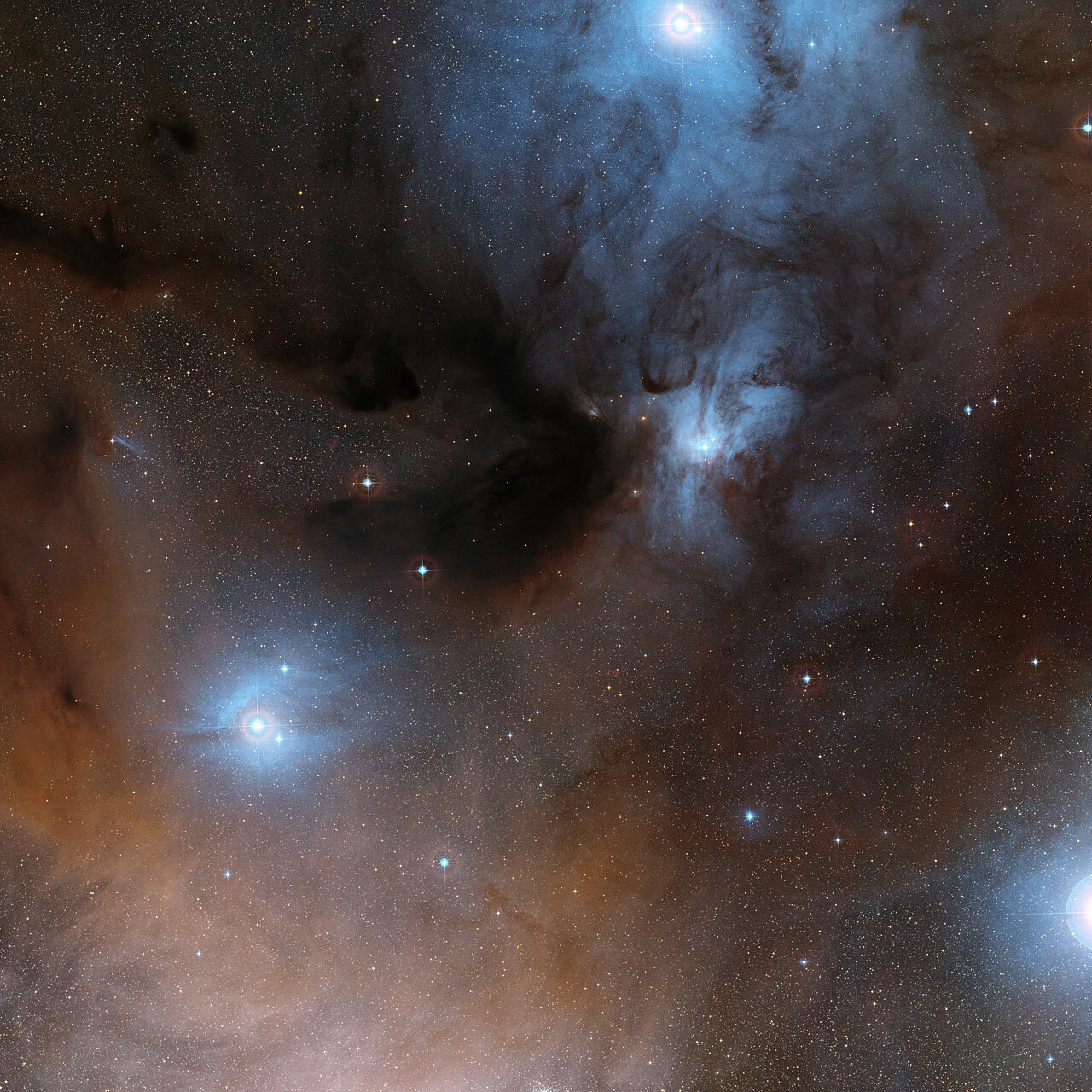 Новелла межзвездная. Сверхпустота эридана. Андромеда черная дыра. Молекулярное облако РО Змееносца. Газопылевые туманности.