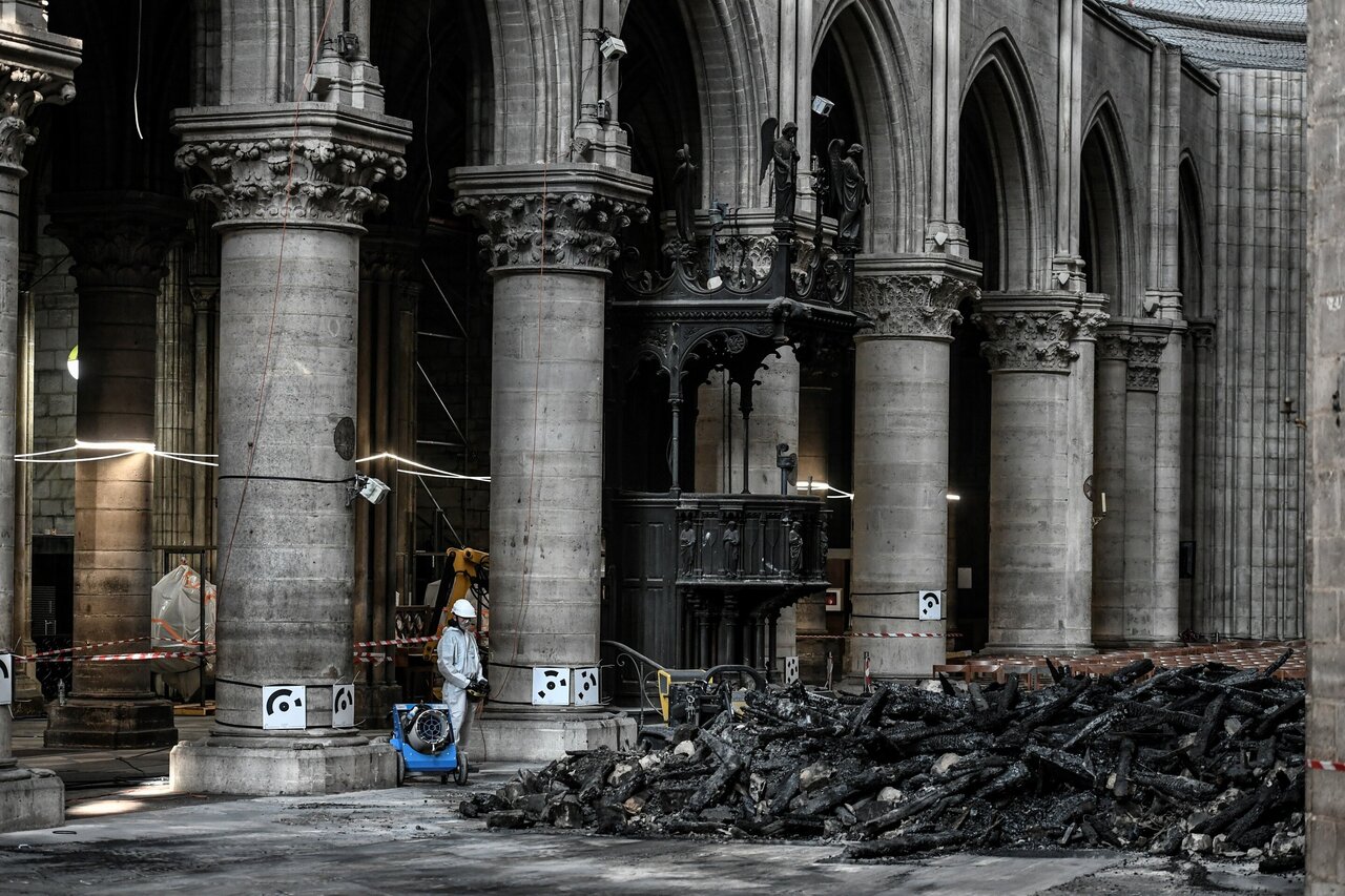 Собор Парижской Богоматери сейчас после пожара