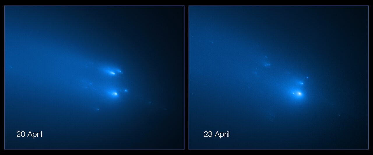 Hubble captures breakup of comet ATLAS
