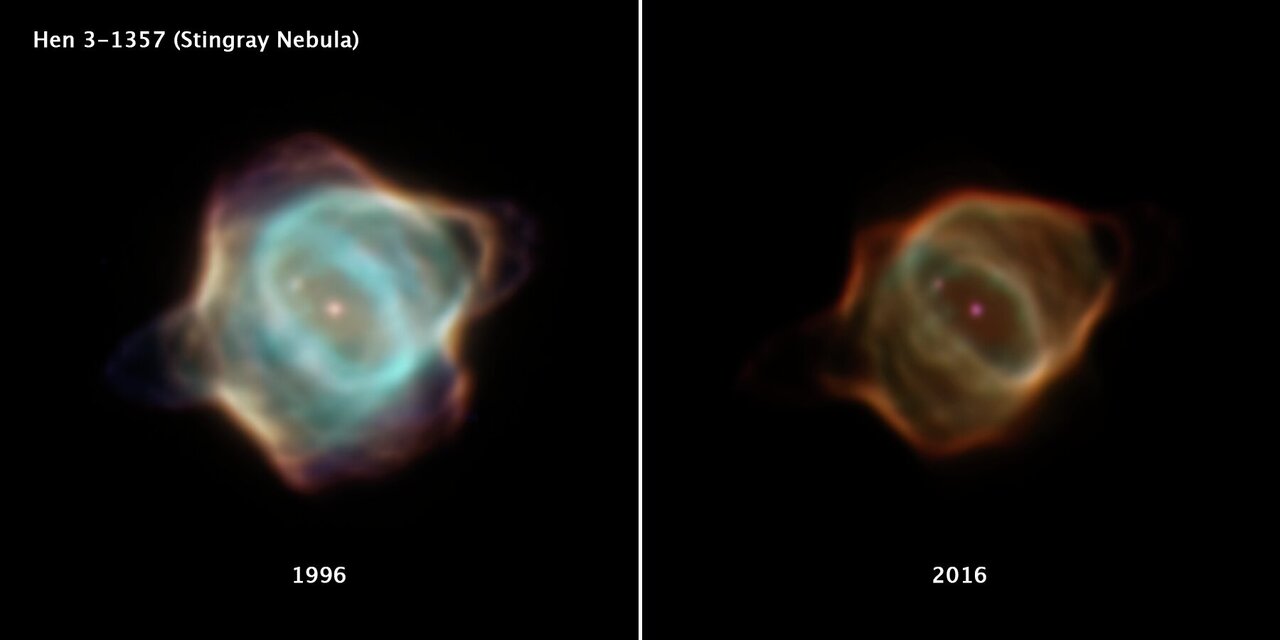 Hubble captures unprecedented fading of Stingray nebula