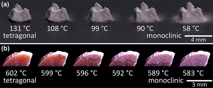 Exploding and weeping ceramics provide path to new shape-shifting material