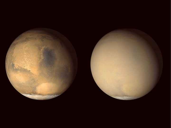 Buildup of solar heat likely contributes to Mars' dust storms, researchers find