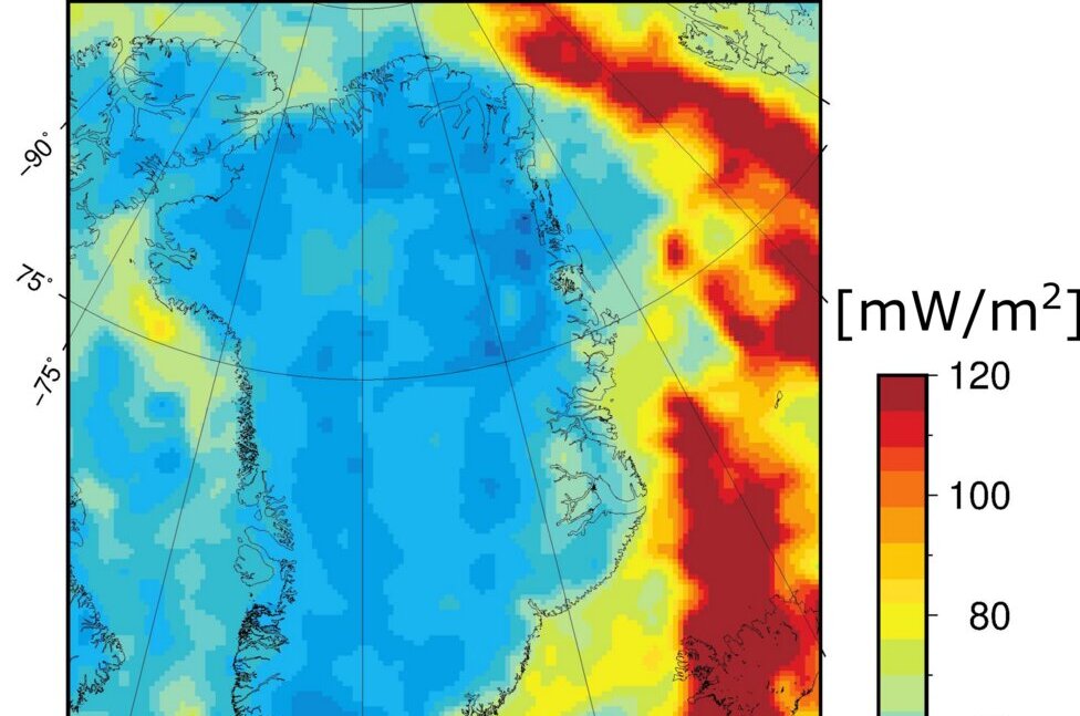 Mapping heat flow beneath Greenland highlights geothermal 'freak zone'