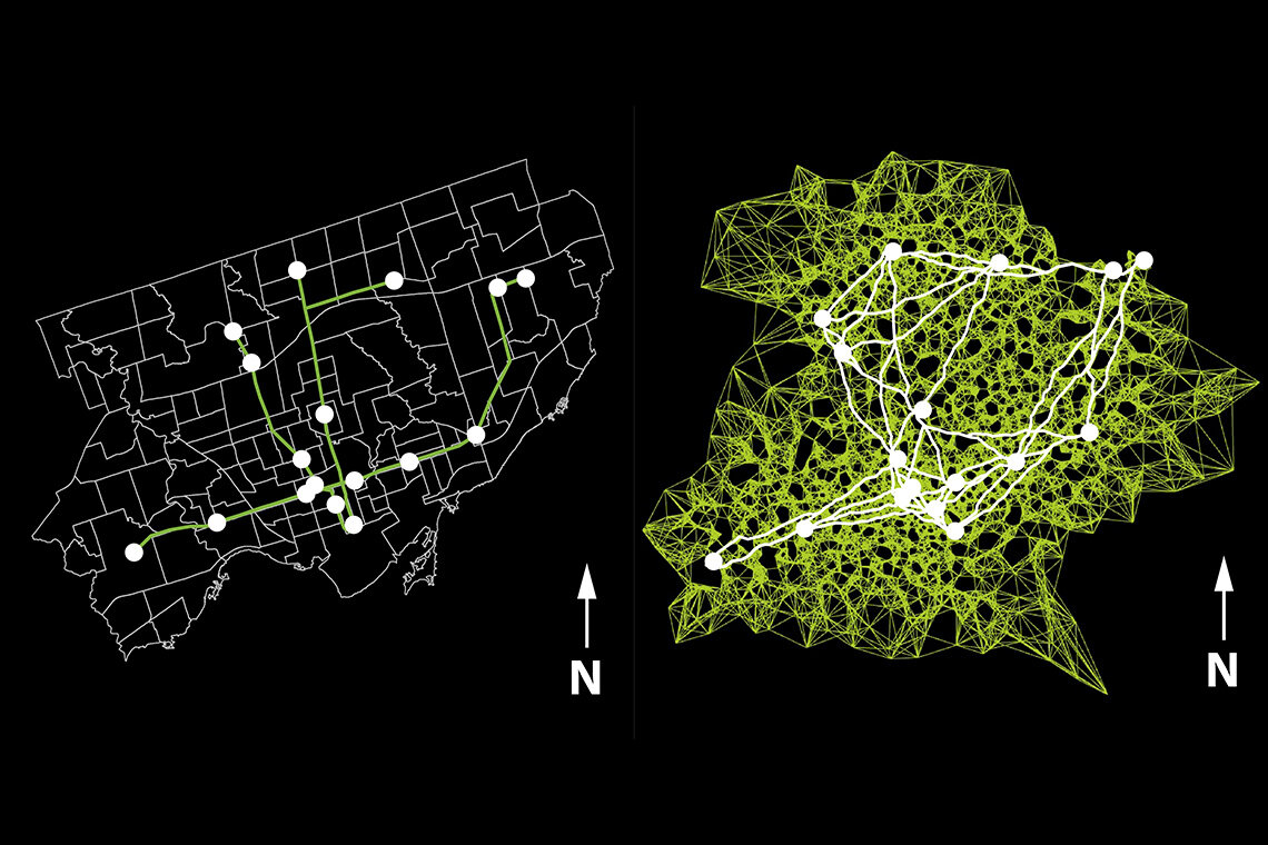 Using a 'virtual slime mold' to design a subway network less prone to disruption