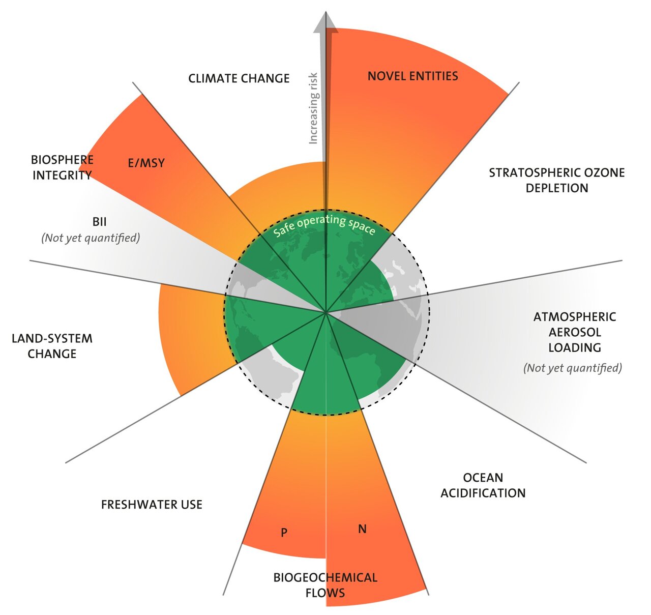 Outside the Safe Operating Space of the Planetary Boundary for