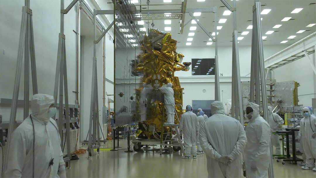 Panel solar instalado en el satélite JPSS-2