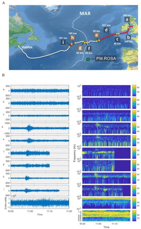 Using existing undersea fiber cables to detect seismic events