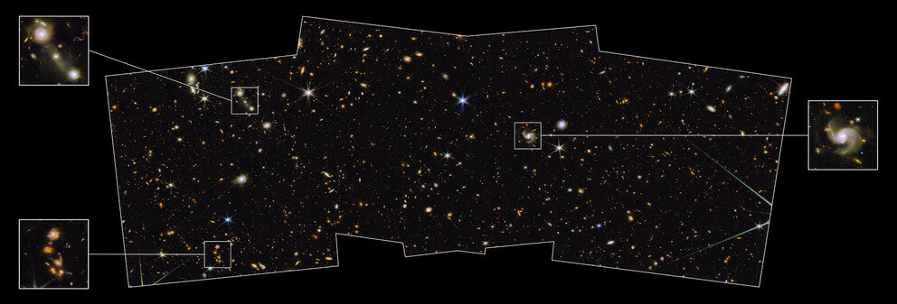 Webb glimpses field of extragalactic PEARLS, studded with galactic diamonds