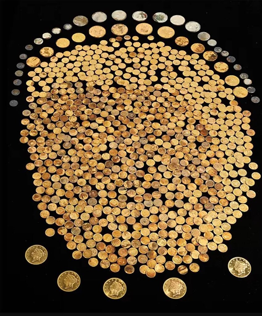 Gold coins worth a fortune discovered in a breathtaking cache within a Kentucky cornfield