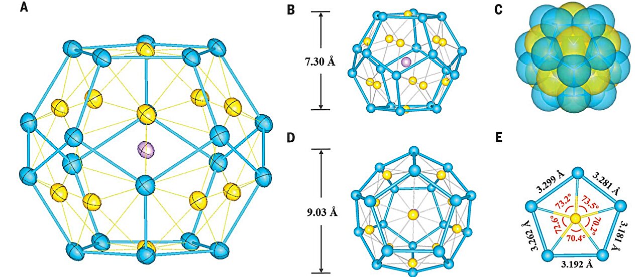 Una molécula similar al fullereno compuesta enteramente de átomos metálicos.