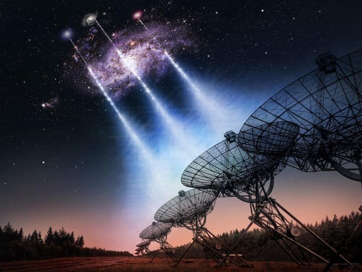 Los astrónomos descubren ráfagas de radio rápidas que ensartan galaxias cercanas