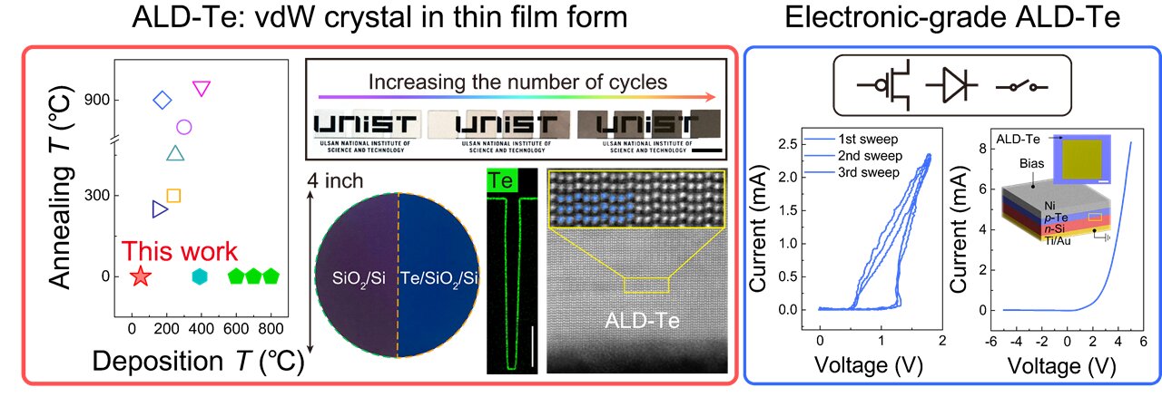 Study demonstrates atomic layer deposition route to scalable, electronic-grade van der Waals tellurium thin films