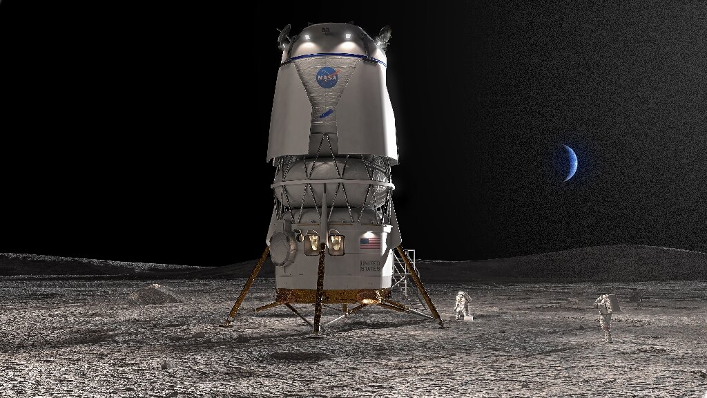 Después de SpaceX, la NASA recurre a Blue Origin de Bezos para construir el módulo de aterrizaje lunar