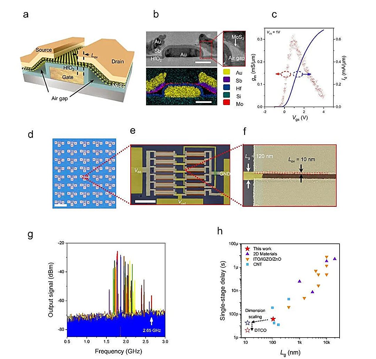Integrated circuits based on a 2D semiconductor operating at GHz frequencies