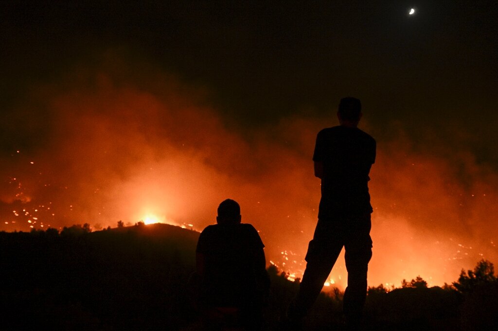 people watch the fires