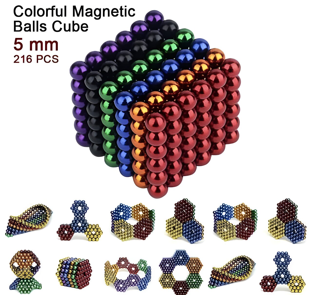 Rainbow 3mm magnetic balls