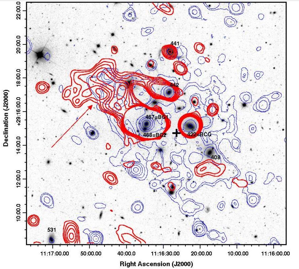 De studie werpt meer licht op diffuse radio-emissies van sterrenstelselcluster Abell 1213