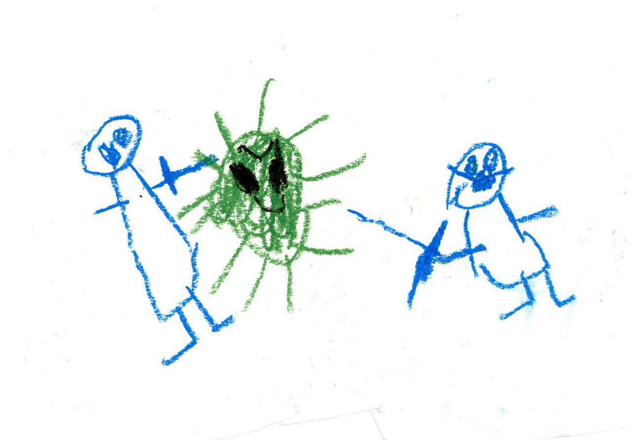 Image of Drawing made at school by a 4-year-old kindergarten student on