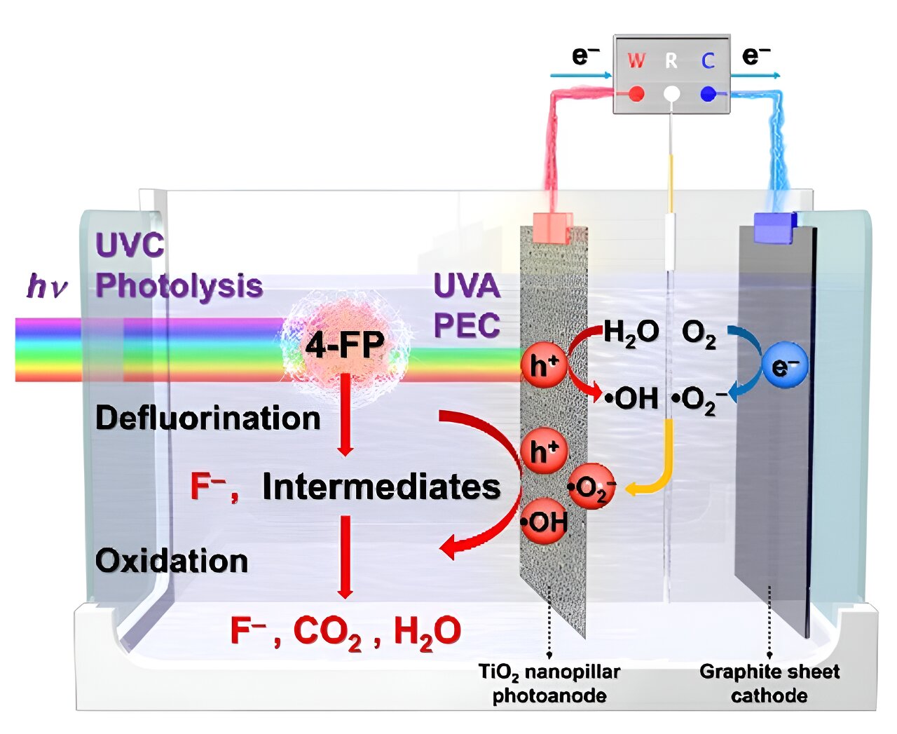 #A synchronous defluorination-oxidation process for degradation of fluoroarenes with PEC