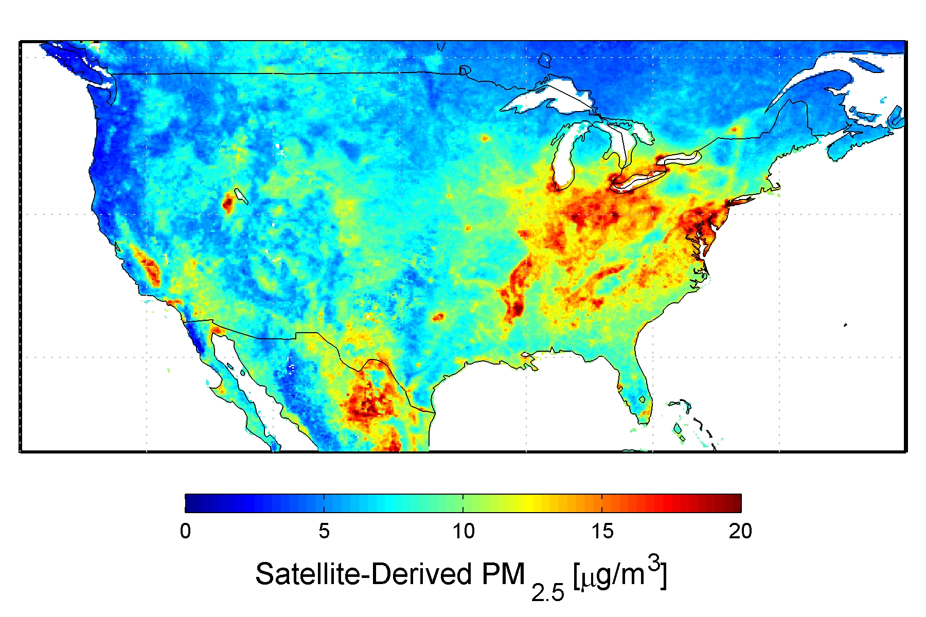 nasa air pollution map