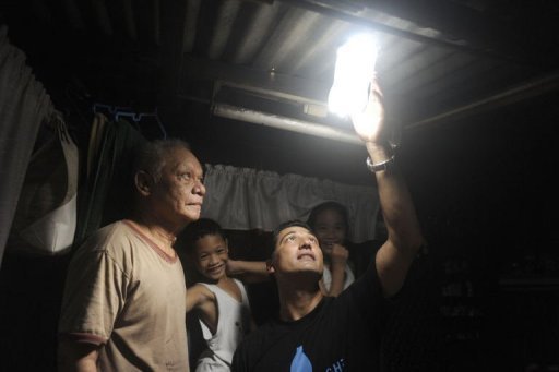 Philippine solar light bottles offer hope