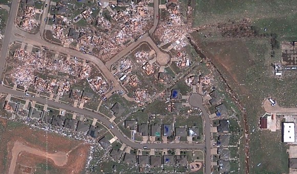satellite view tornado