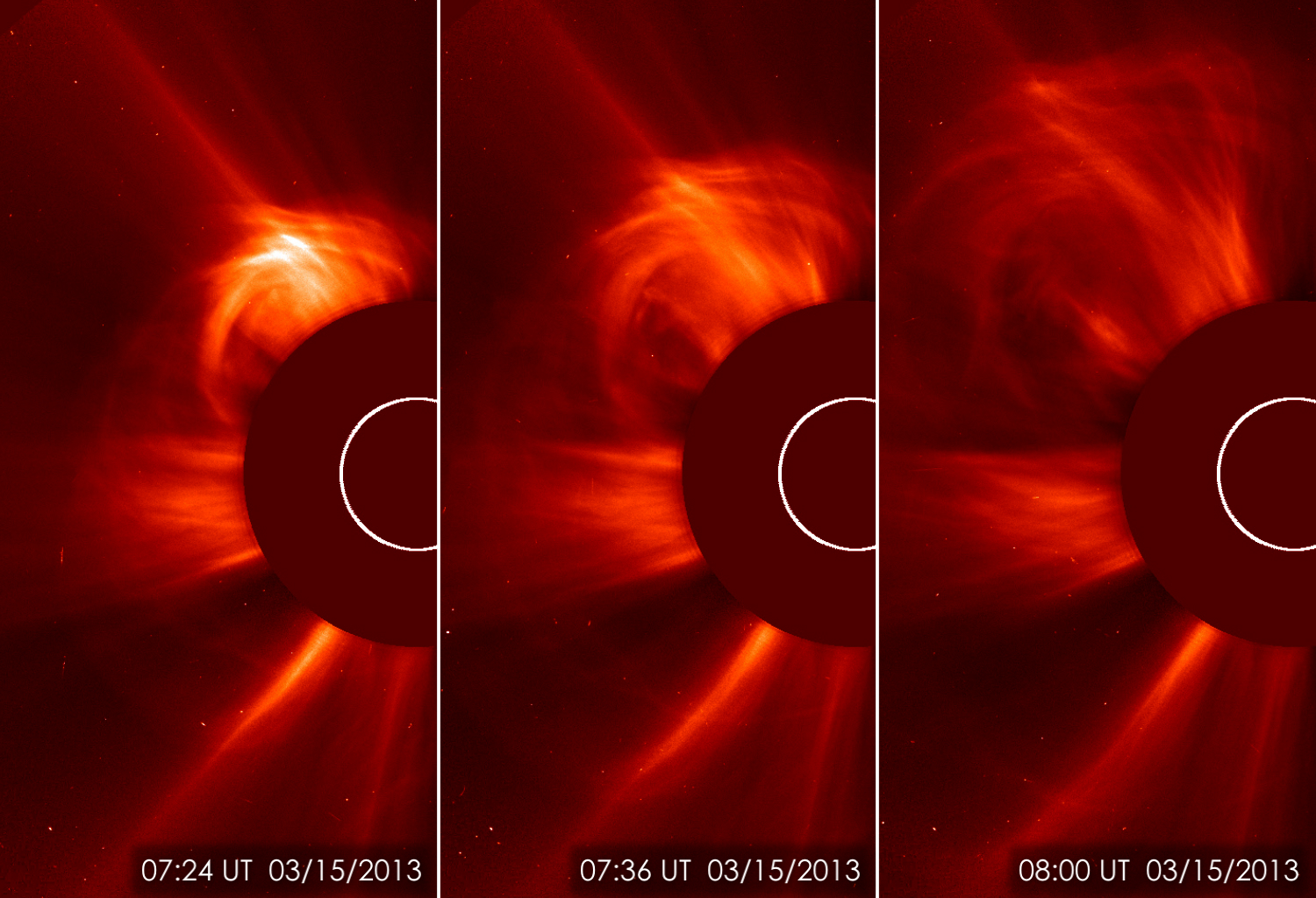 Earthdirected coronal mass ejection from the sun