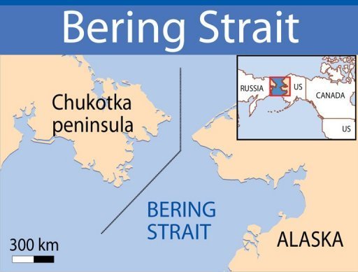 bering strait map for kids