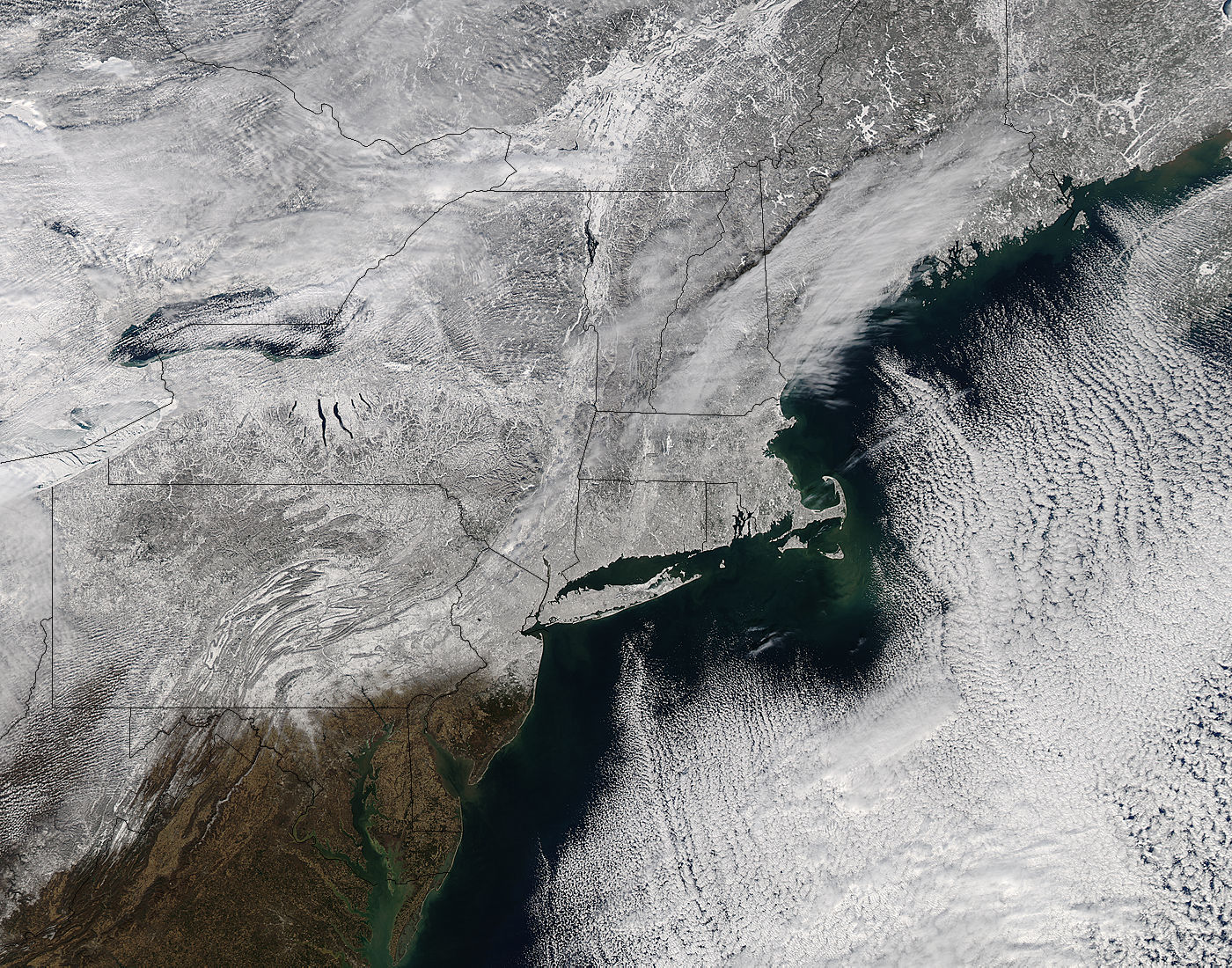Image: NASA sees Northeastern U.S. wrapped in a snowy blanket