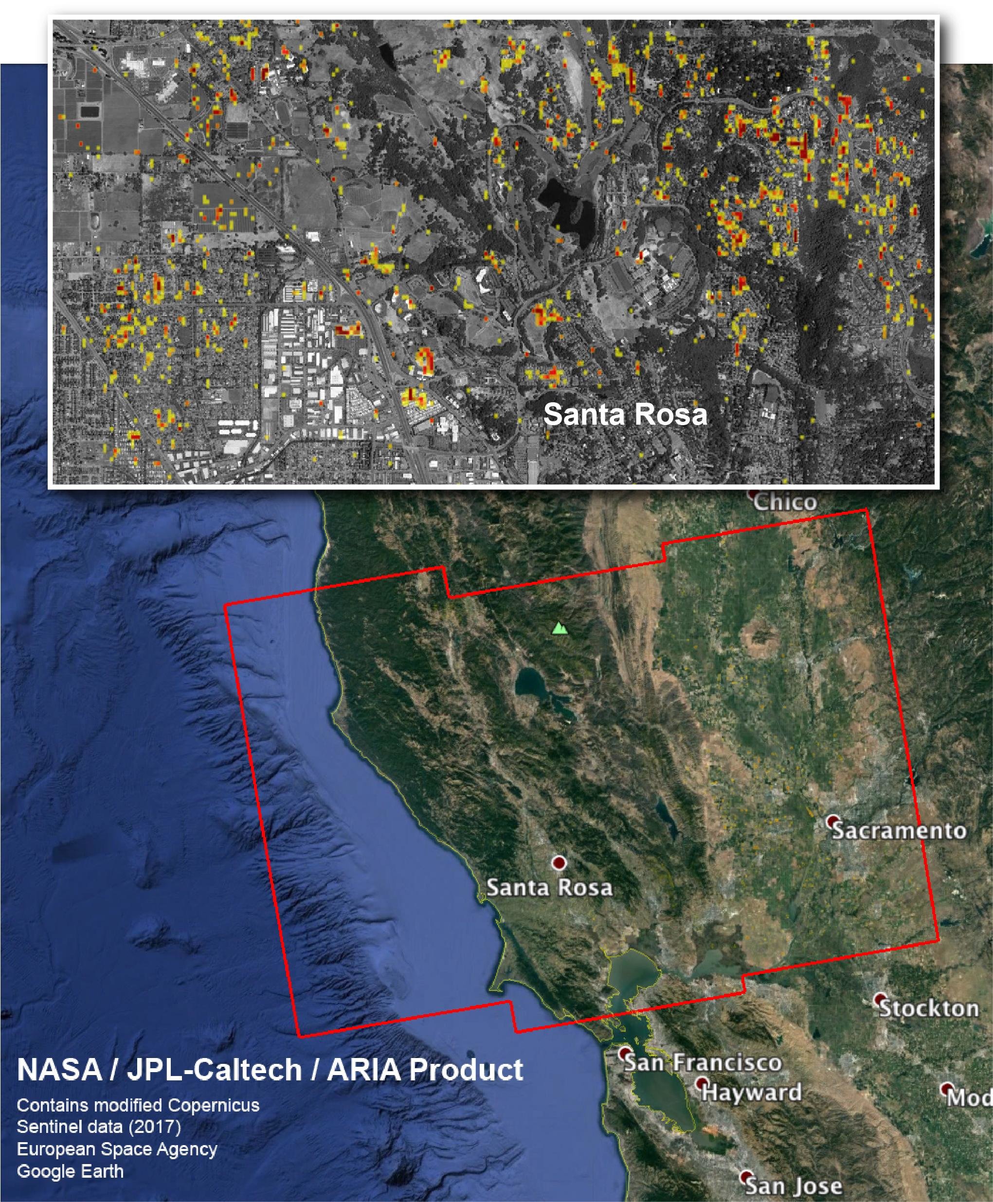 nasa damage map aids california wildfire response