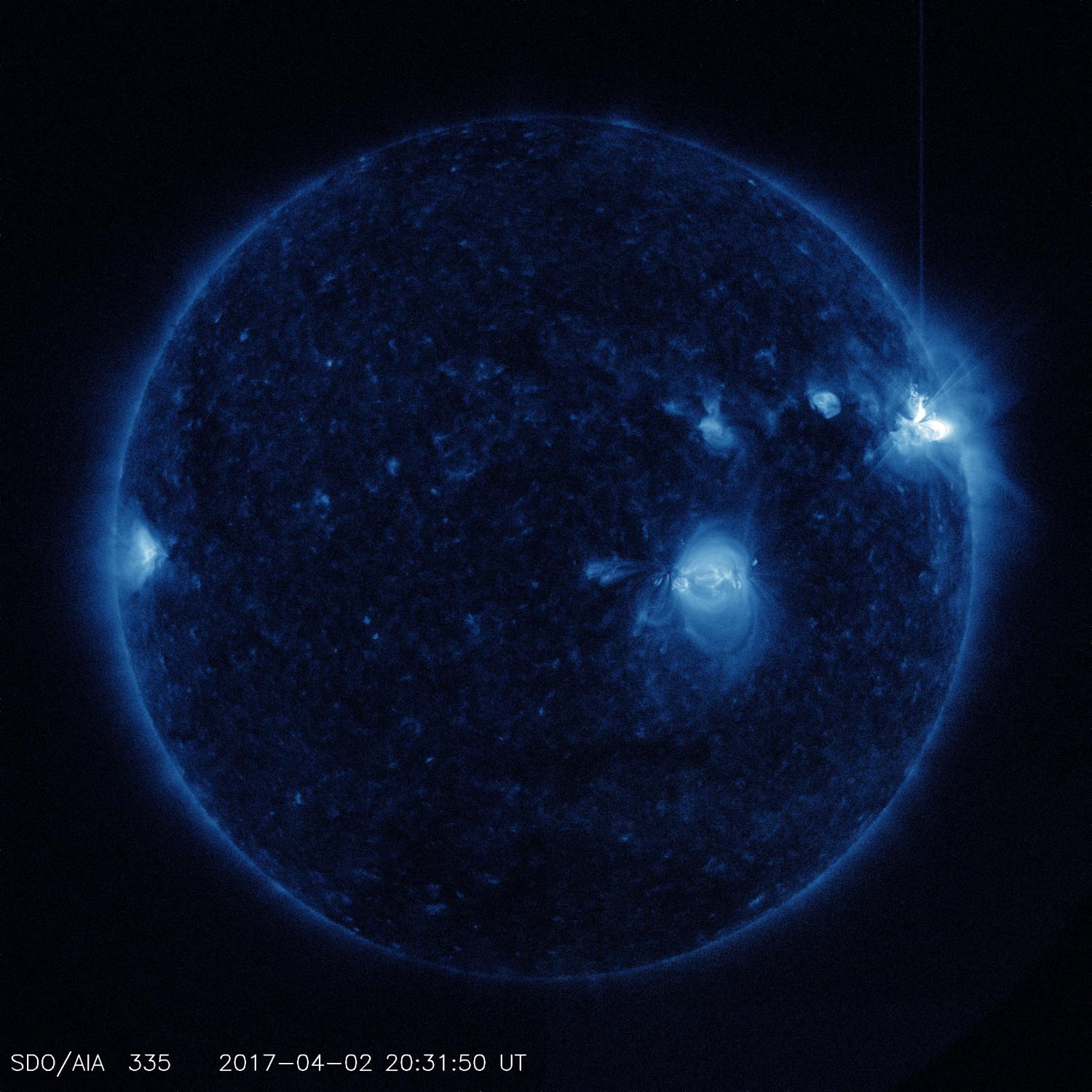 Solar Dynamics Observatory captured trio of solar flares April 23