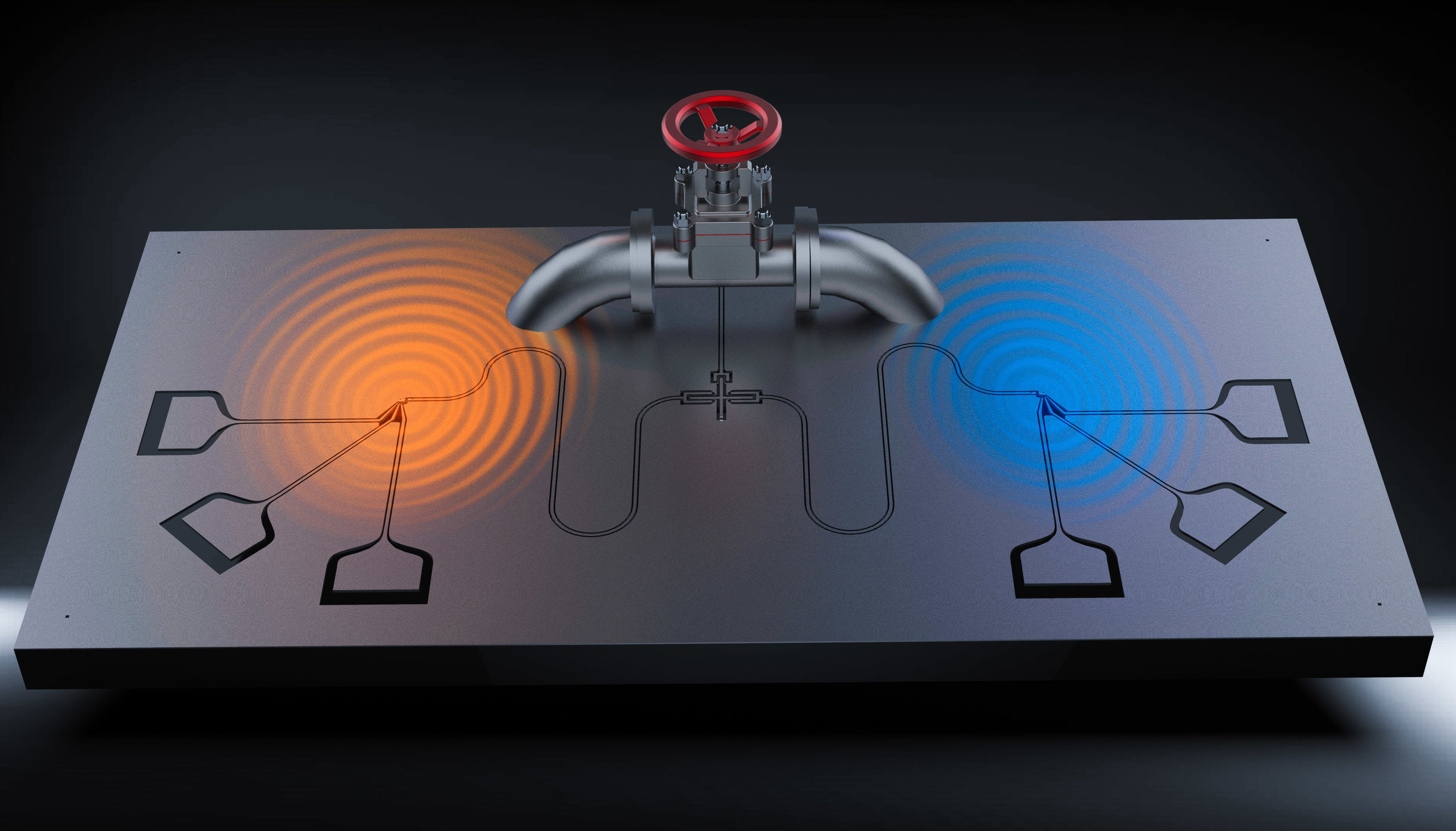 Qubits as valves: Controlling quantum heat engines