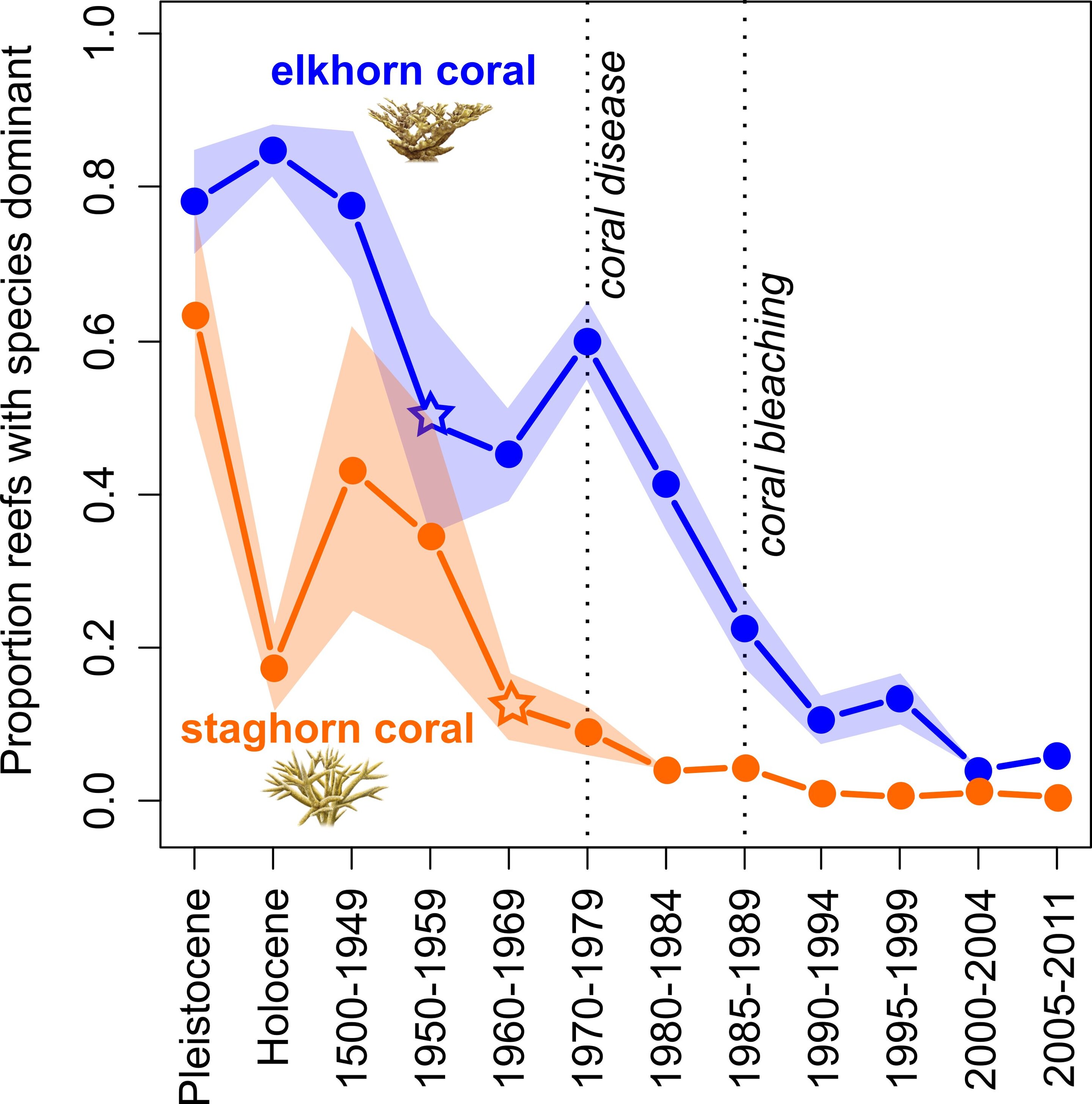 coral bleaching graph