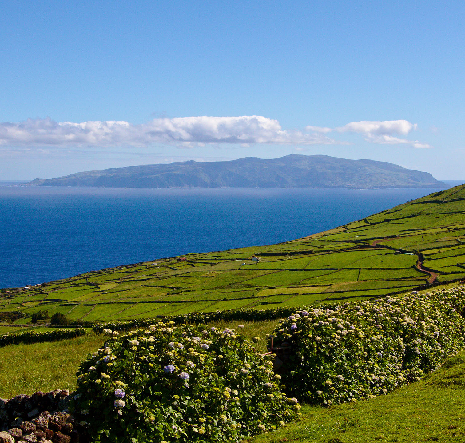 Landscape view of Pico (foreground) and Faial (background) Islands. Credit: Santiago Giralt.
