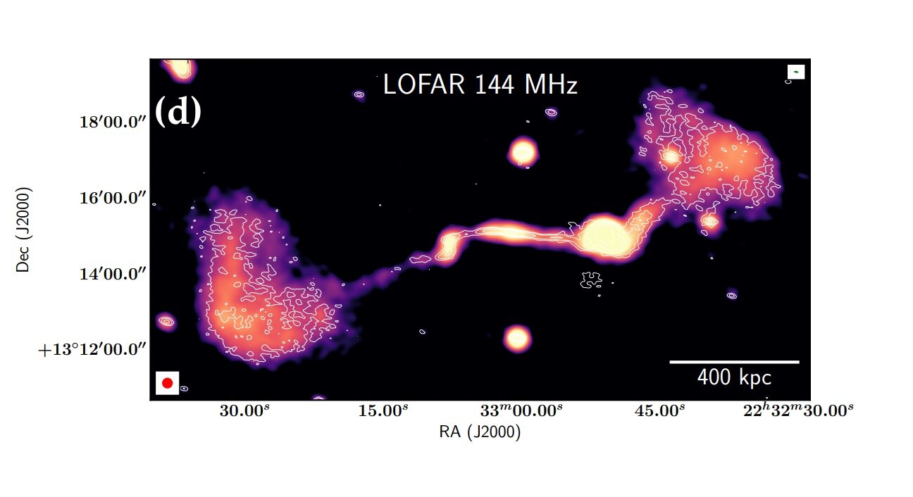 Peculiar giant radio galaxy GRG-J223301+131502 investigated by researchers