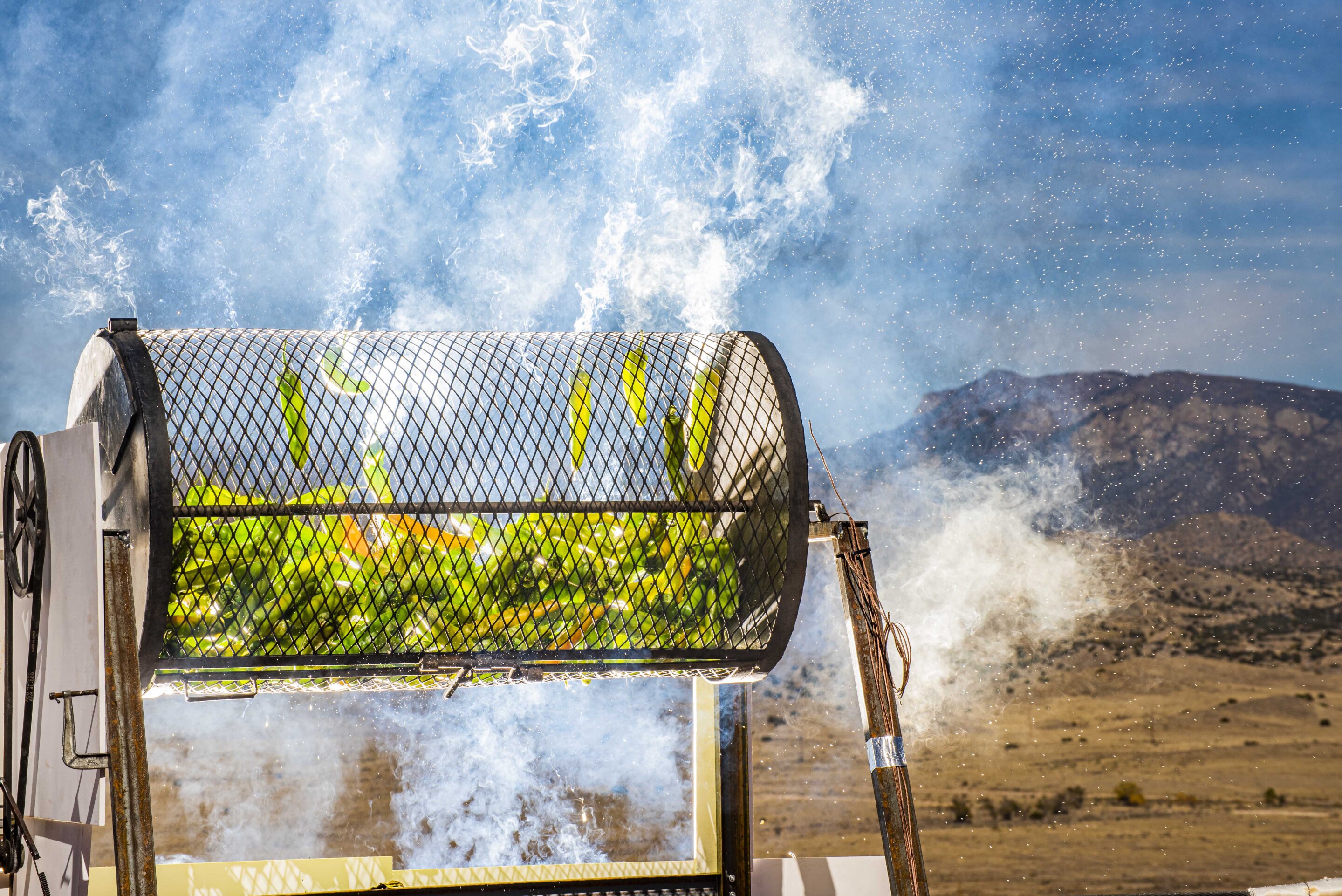 #Using the power of the sun to roast green chile