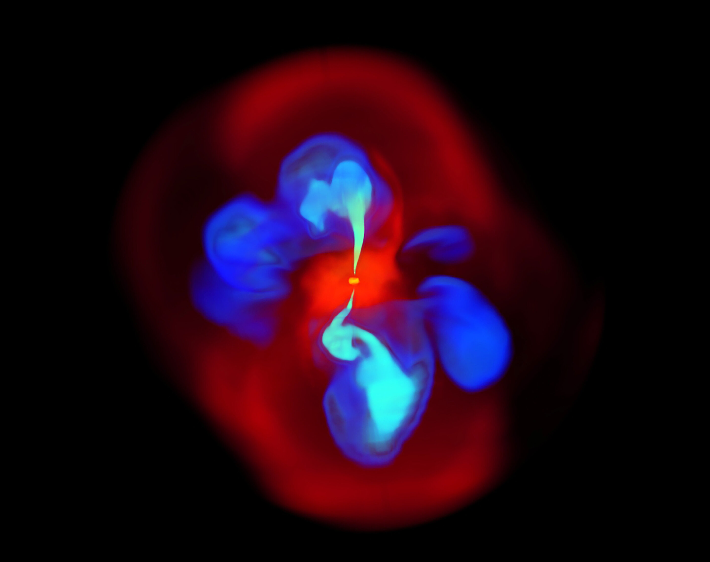 Las radiogalaxias en forma de X pueden formarse más simplemente de lo esperado