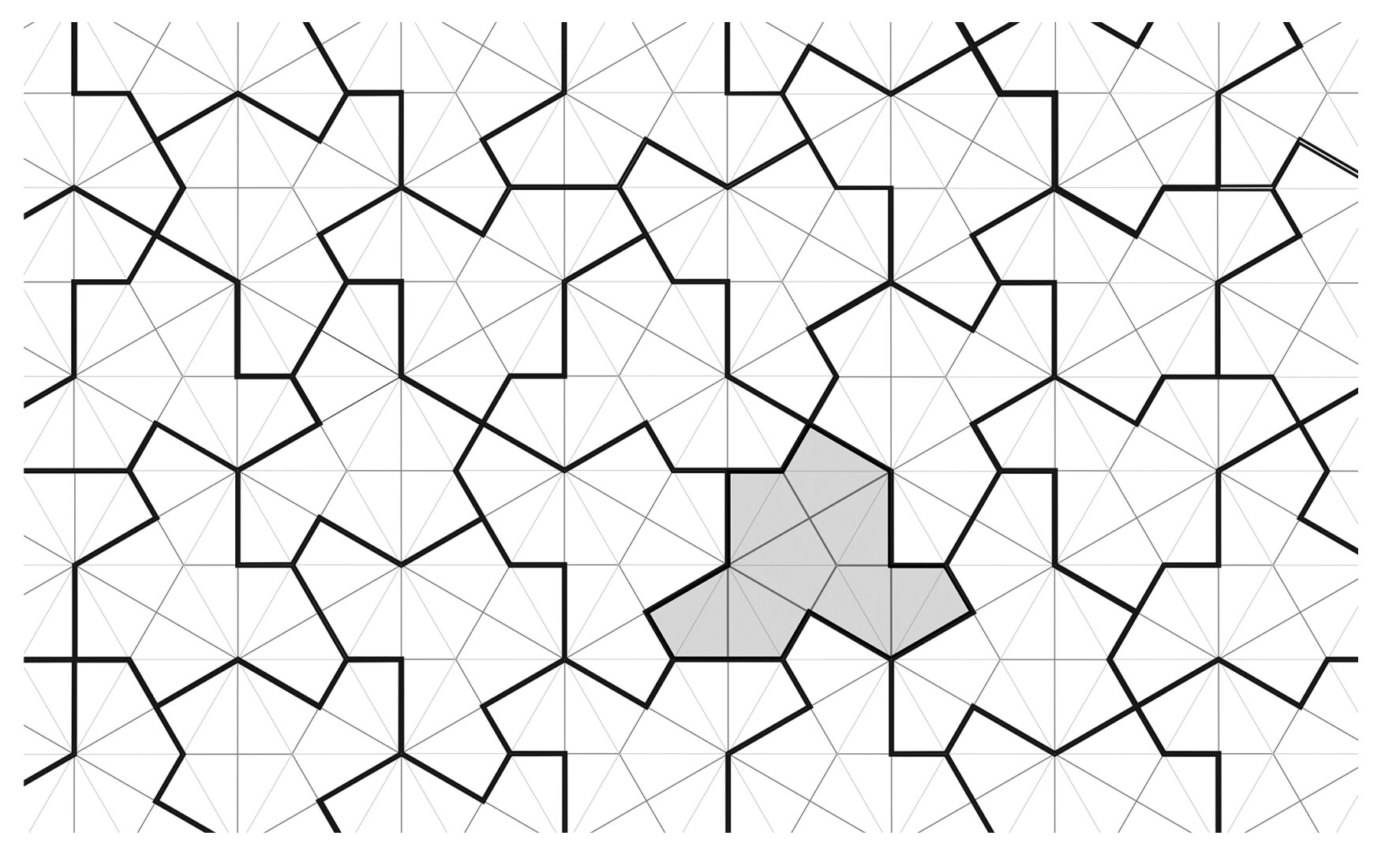 A geometric shape that does not repeat itself when tiled