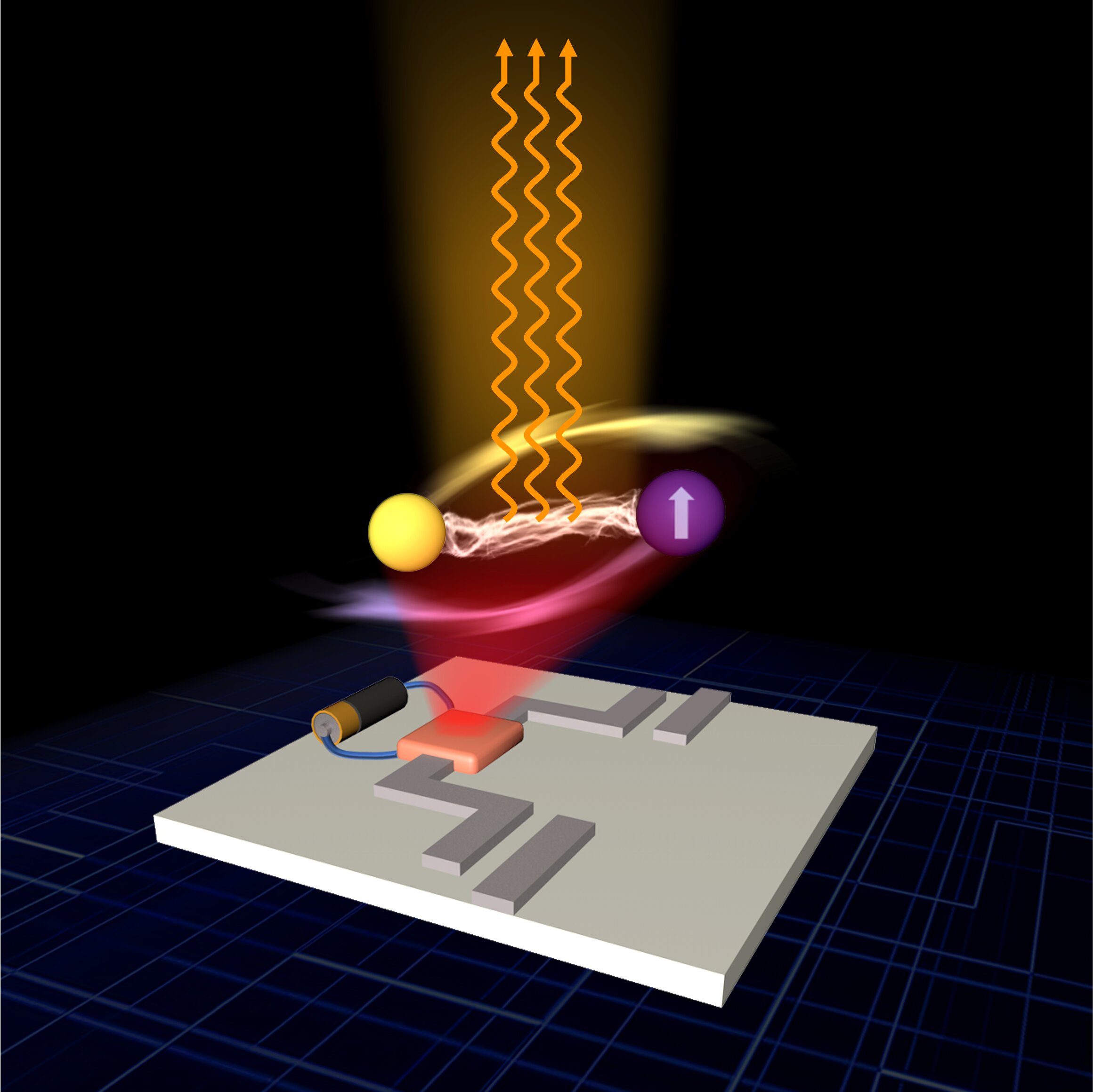 Een krachtig op polariton gebaseerd apparaat voor coherente microgolfemissie en -versterking