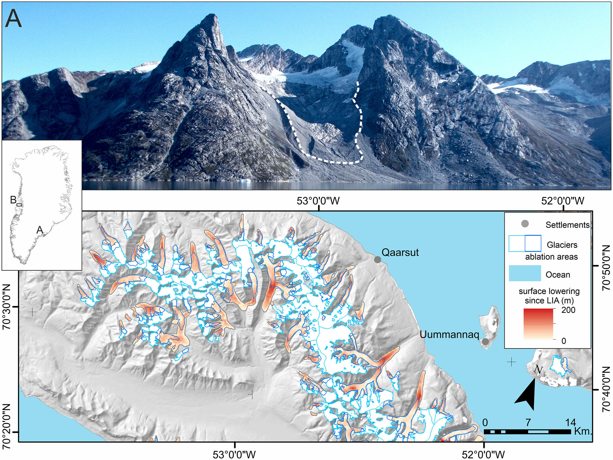 Tracking the accelerated melting of glaciers in Greenland