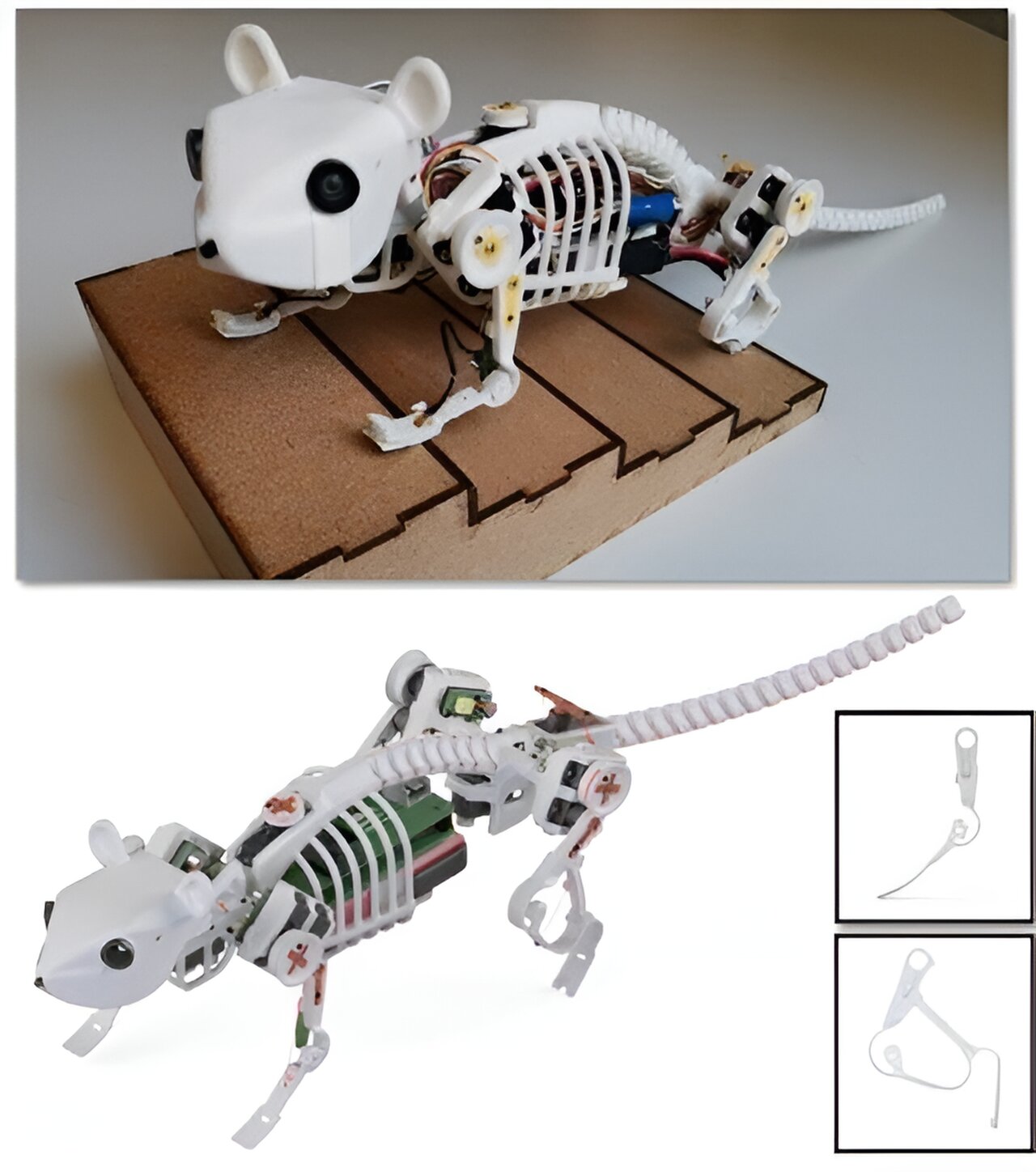 Adding a flexible spine and tail makes mouse robot more nimble