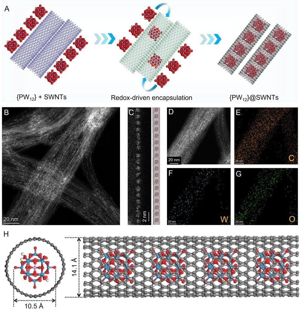 Confinement effects of carbon nanotubes on polyoxometalate clusters enhance electrochemical energy storage