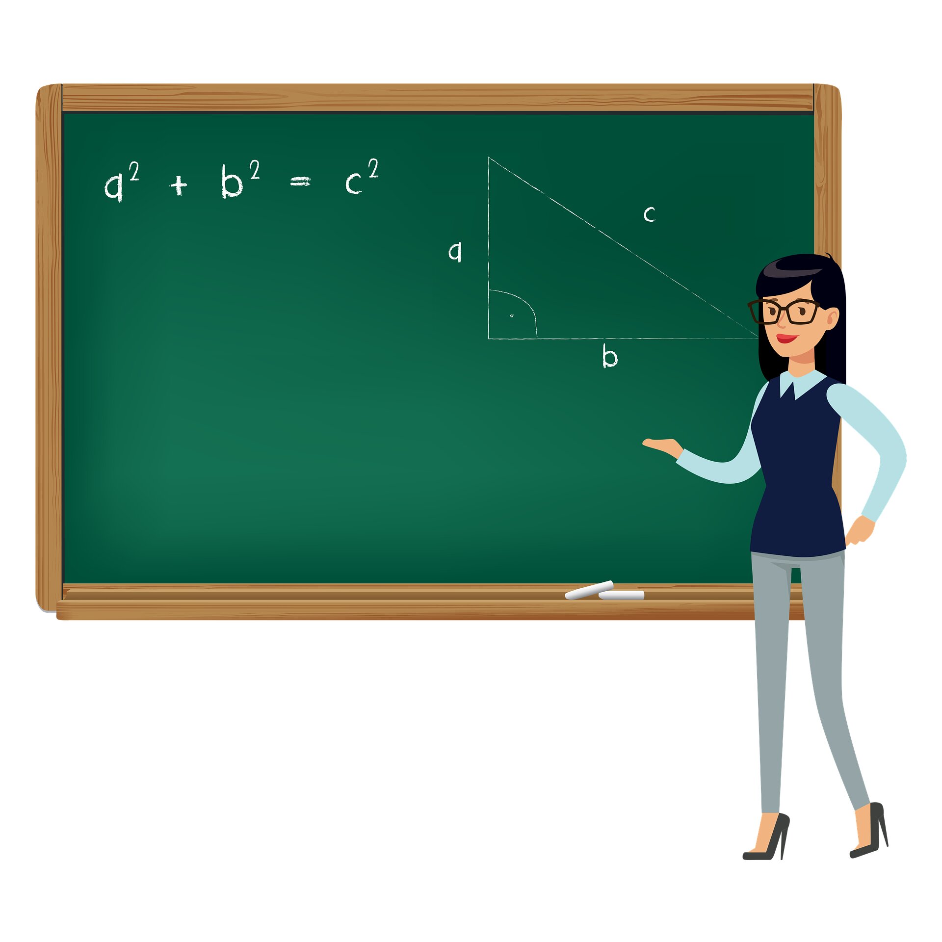 Girl's Maths Numbers Formula Equations Back to School Blackboard