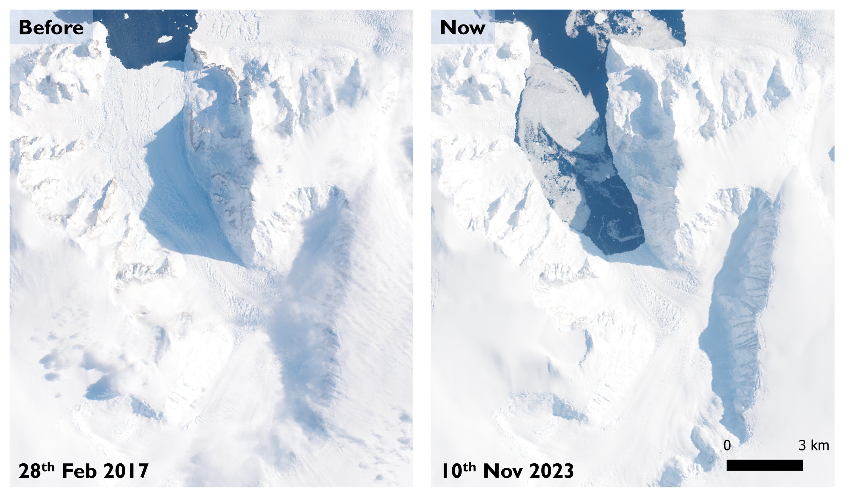 INCREDIBLE COLLAPSE TRIGGERED BY GLACIER CALVING