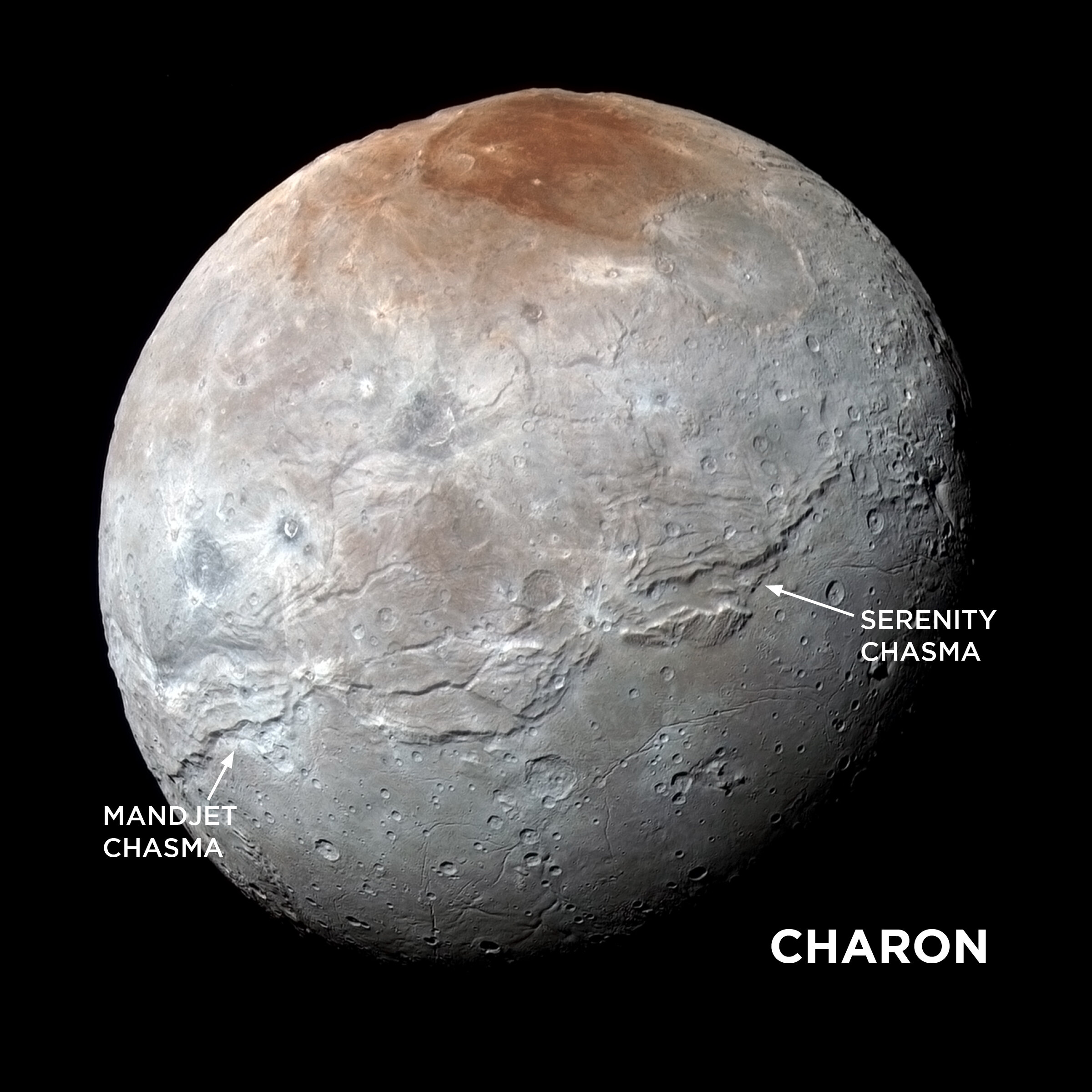 Models explain canyons on Pluto's large moon Charon 
