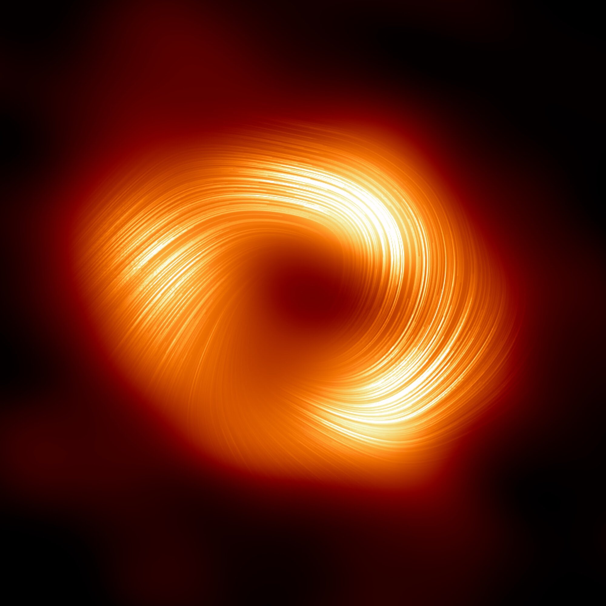 Astrônomos detectam fortes campos magnéticos ondulando na borda do buraco negro central da Via Láctea